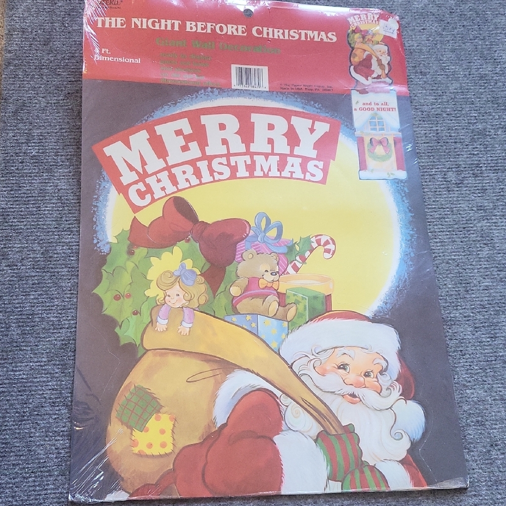 Eureka Vintage Merry Christmas Santa Wall Decoration